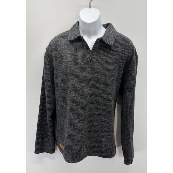 Simply Southern Charcoal Gray Long Sleeve Polo Knit Size Large Men’s - Picture 1 of 8